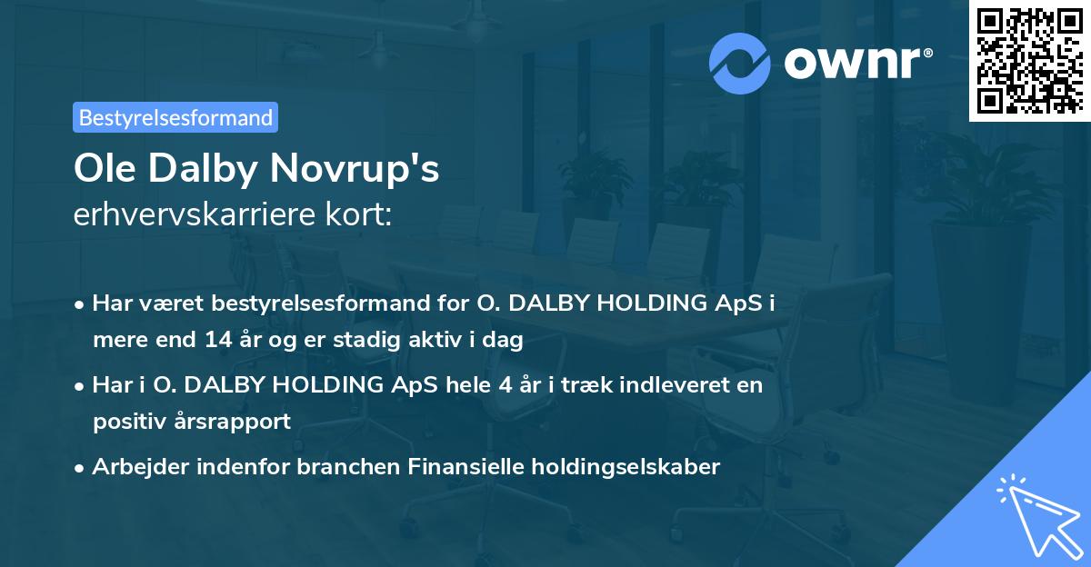 Ole Dalby Novrup's erhvervskarriere kort
