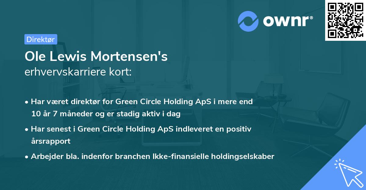 Ole Lewis Mortensen's erhvervskarriere kort