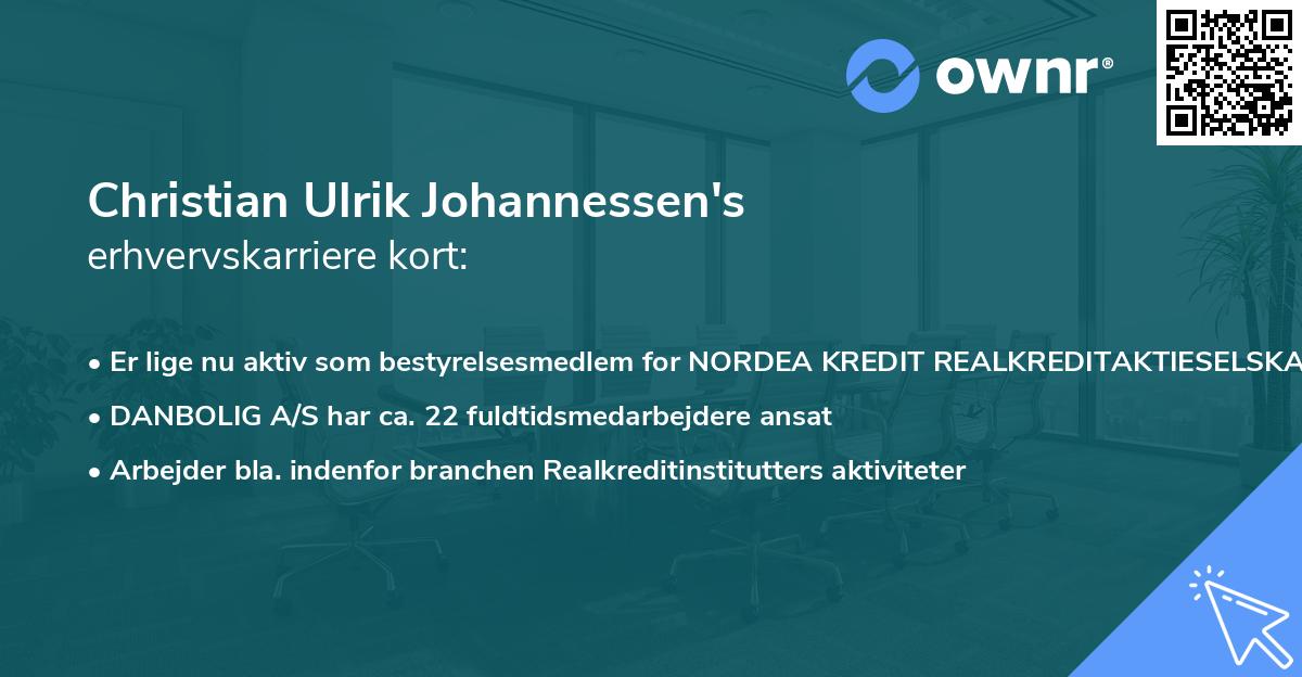 Christian Ulrik Johannessen's erhvervskarriere kort
