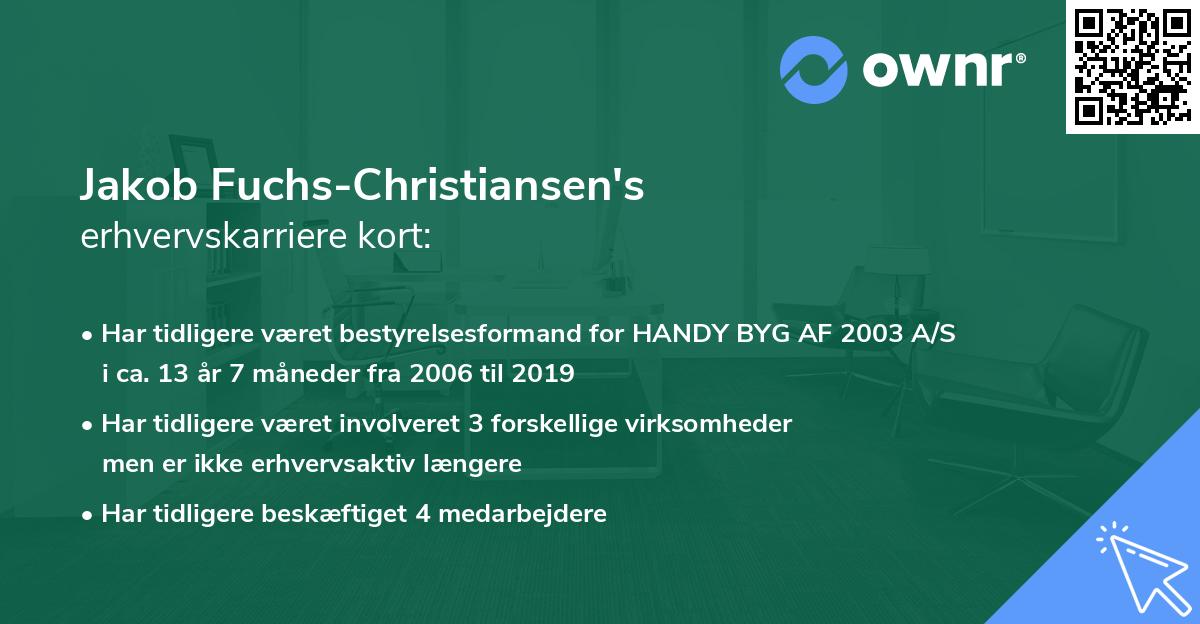 Jakob Fuchs-Christiansen's erhvervskarriere kort