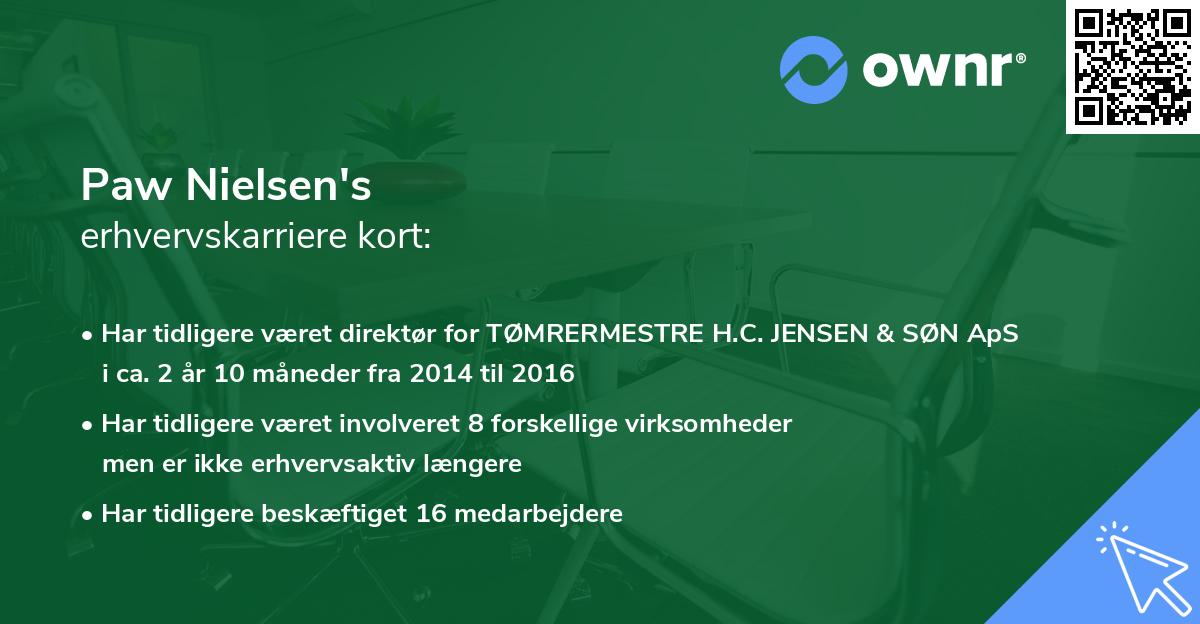 Paw Nielsen's erhvervskarriere kort