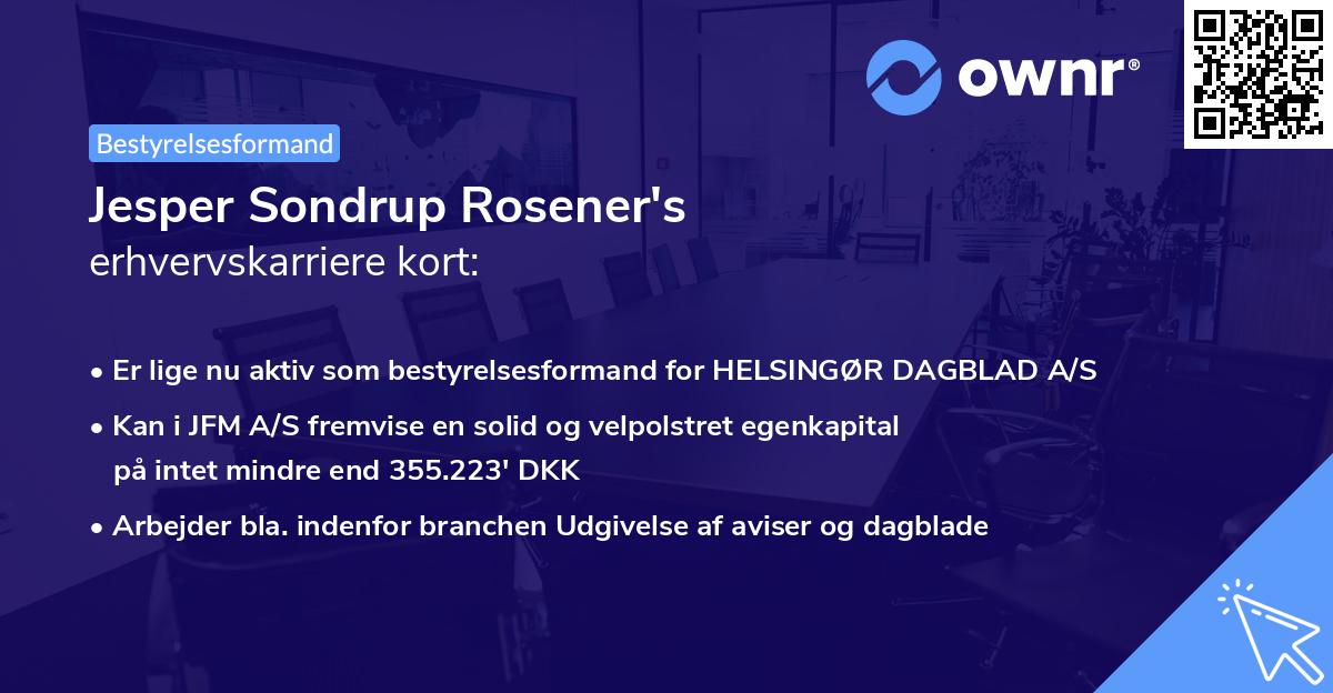 Jesper Sondrup Rosener's erhvervskarriere kort