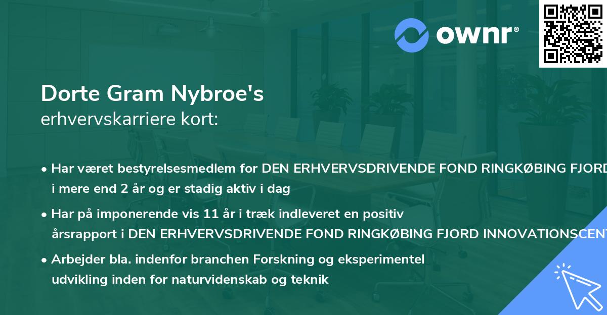 Dorte Gram Nybroe's erhvervskarriere kort