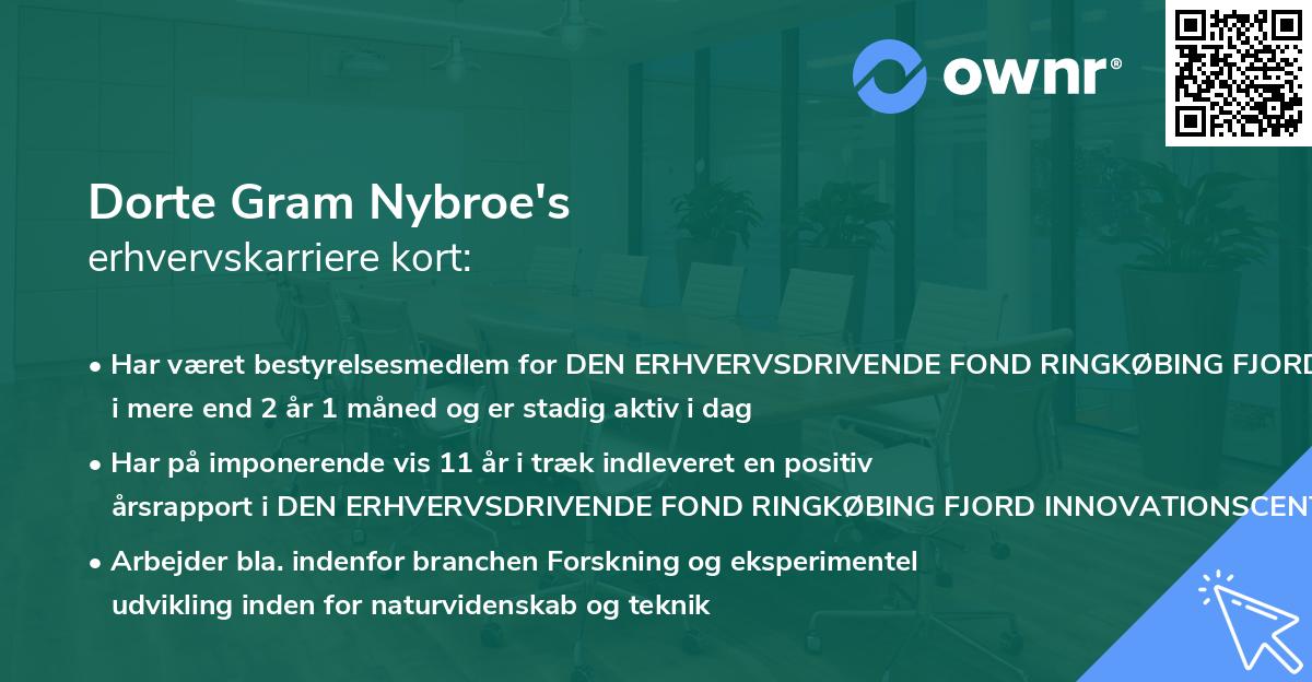 Dorte Gram Nybroe's erhvervskarriere kort