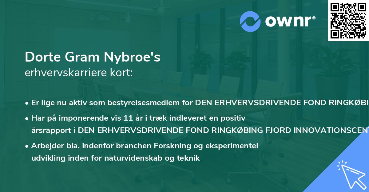 Dorte Gram Nybroe's erhvervskarriere kort