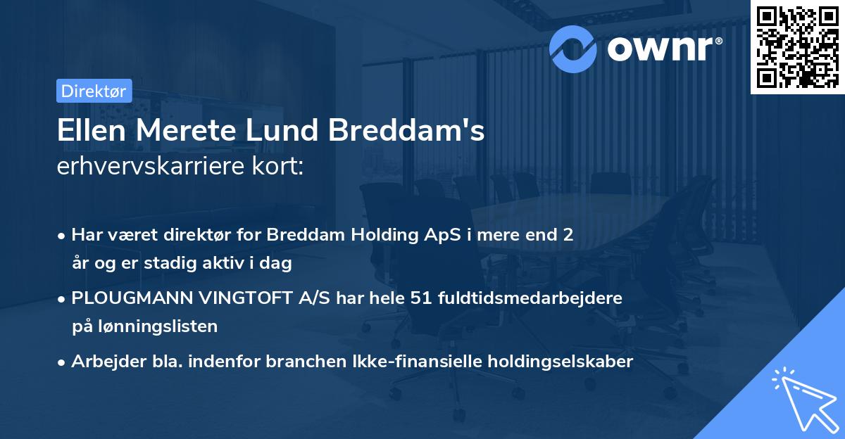 Ellen Merete Lund Breddam's erhvervskarriere kort