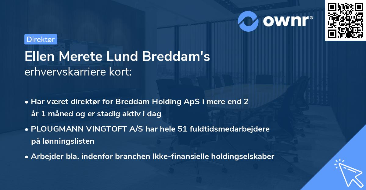 Ellen Merete Lund Breddam's erhvervskarriere kort