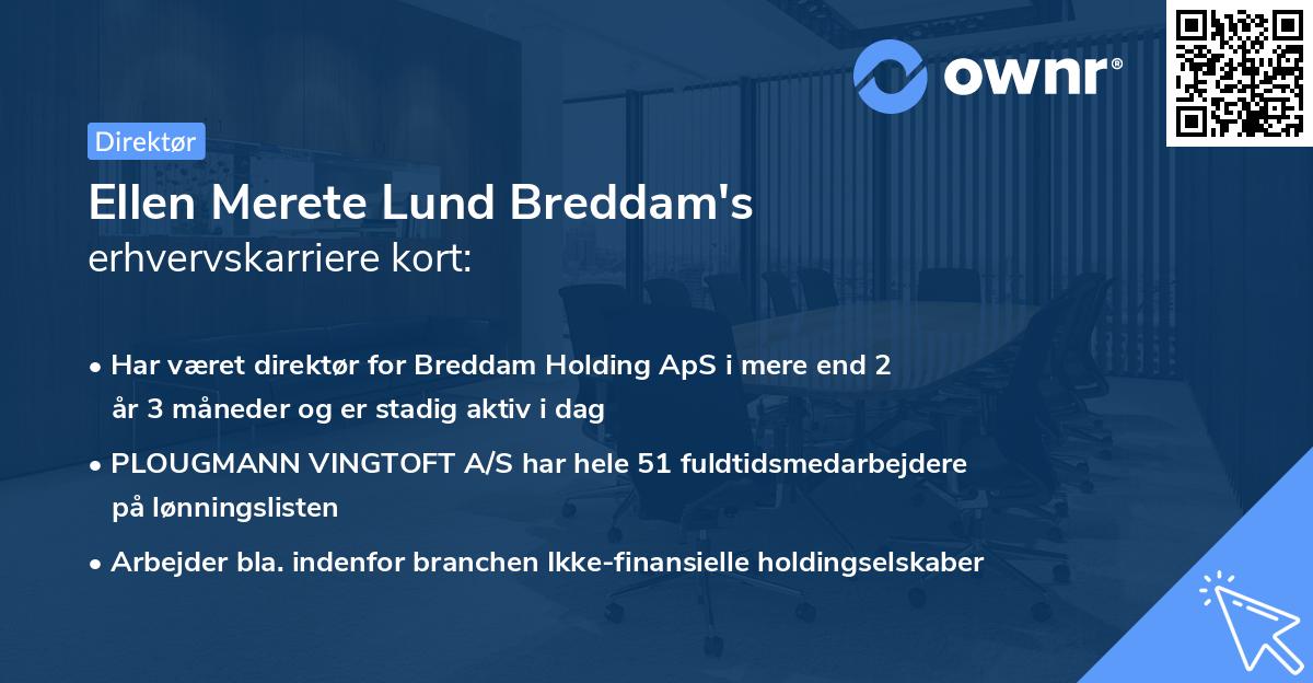 Ellen Merete Lund Breddam's erhvervskarriere kort