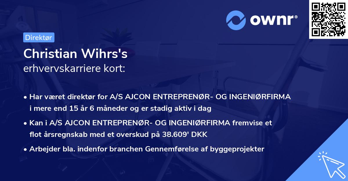 Christian Wihrs's erhvervskarriere kort