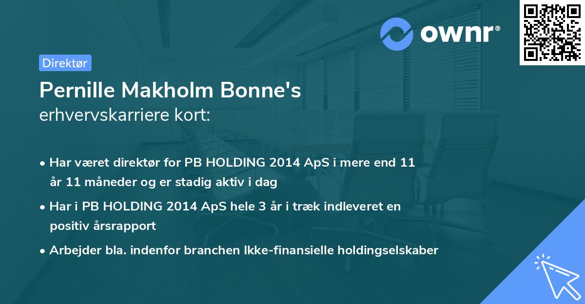 Pernille Makholm Bonne's erhvervskarriere kort