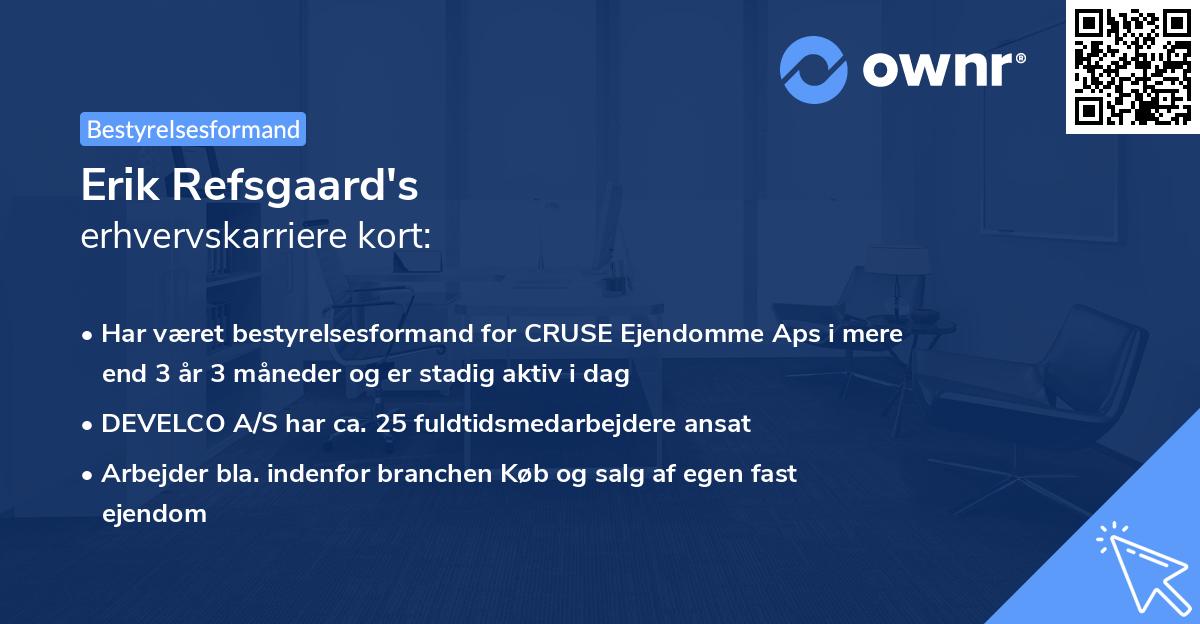 Erik Refsgaard's erhvervskarriere kort