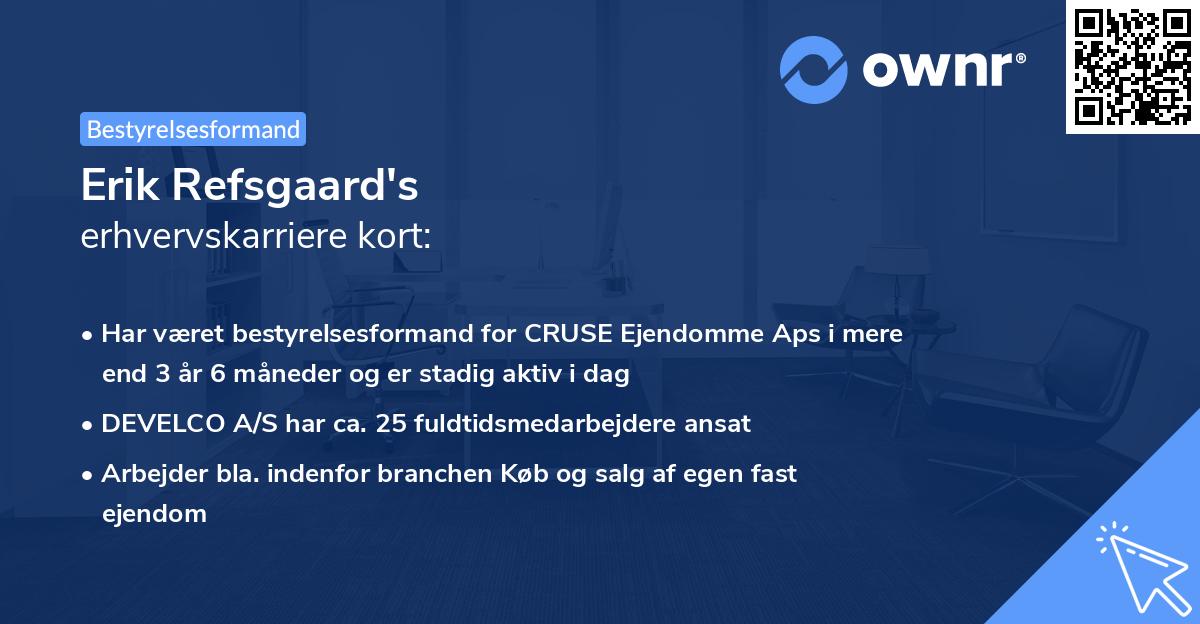 Erik Refsgaard's erhvervskarriere kort
