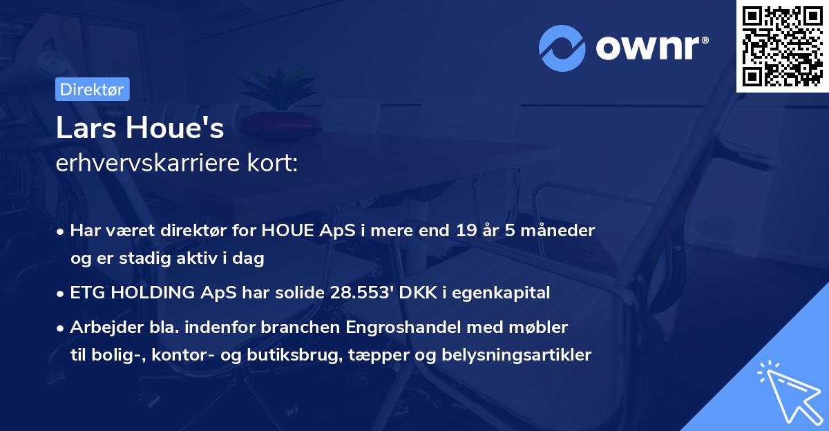 Lars Houe's erhvervskarriere kort