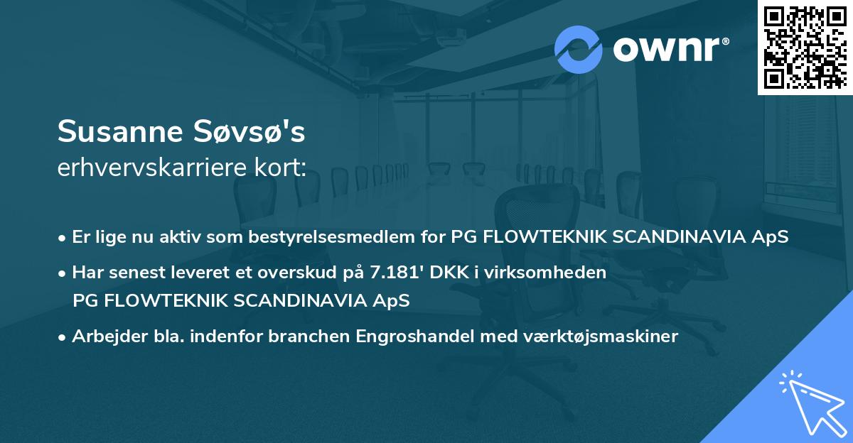 Susanne Søvsø's erhvervskarriere kort