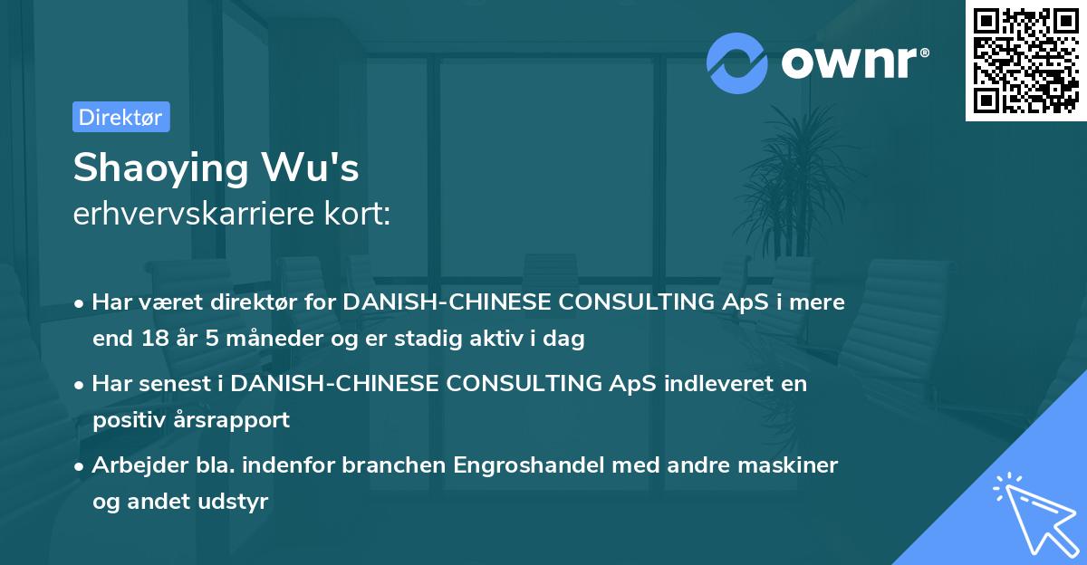 Shaoying Wu's erhvervskarriere kort
