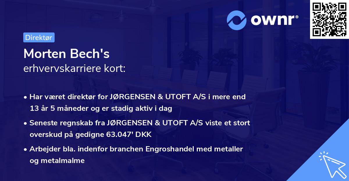 Morten Bech's erhvervskarriere kort