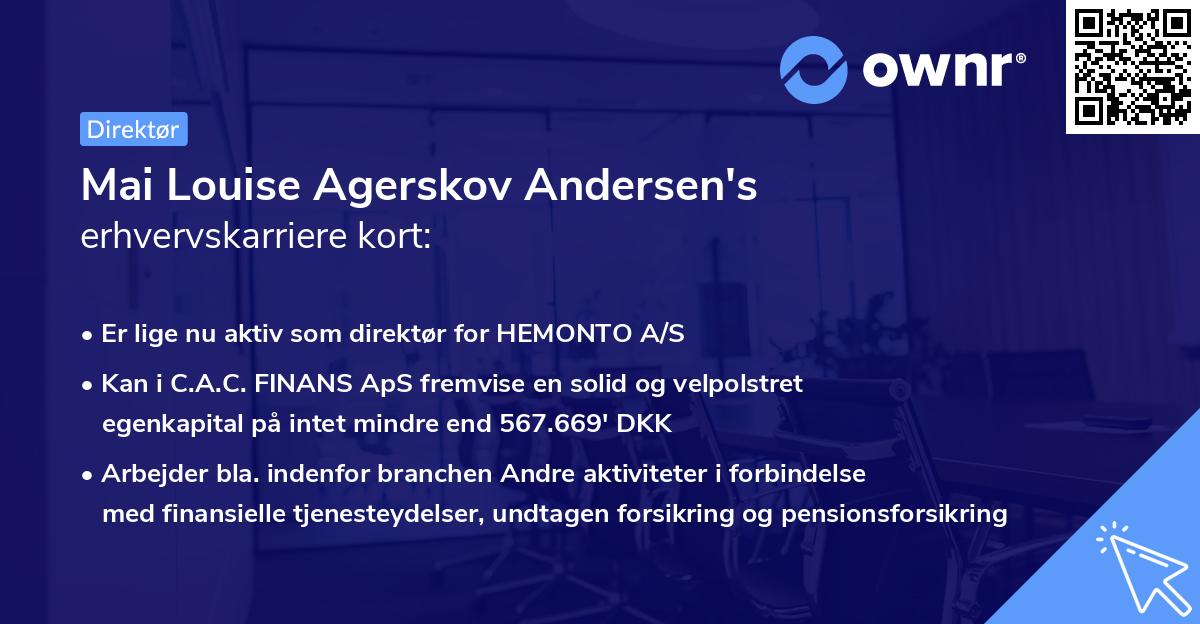 Mai Louise Agerskov Andersen's erhvervskarriere kort