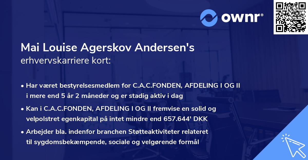 Mai Louise Agerskov Andersen's erhvervskarriere kort