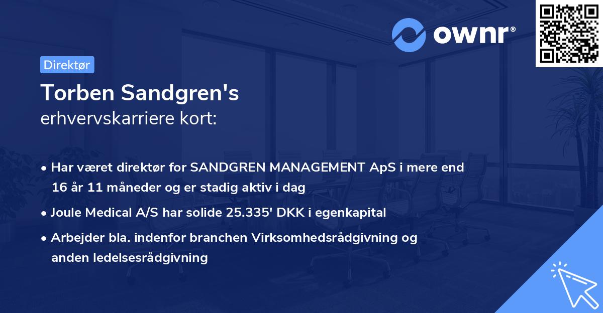 Torben Sandgren's erhvervskarriere kort