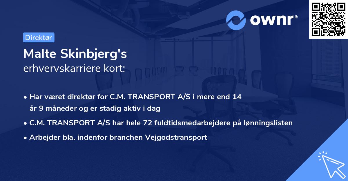 Malte Skinbjerg's erhvervskarriere kort