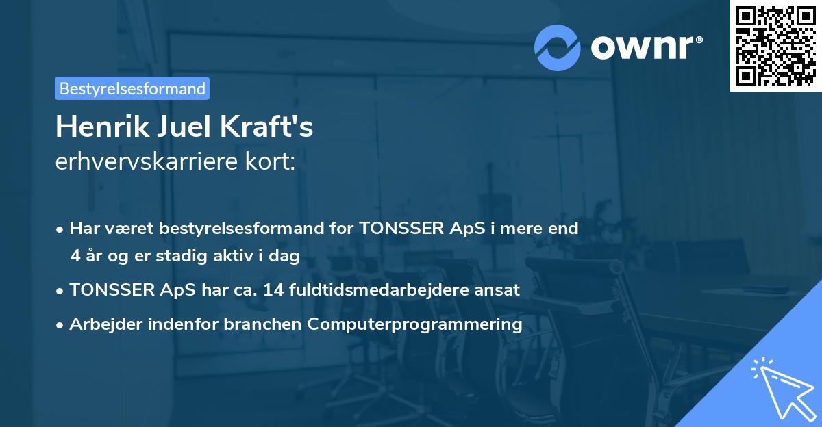 Henrik Juel Kraft's erhvervskarriere kort