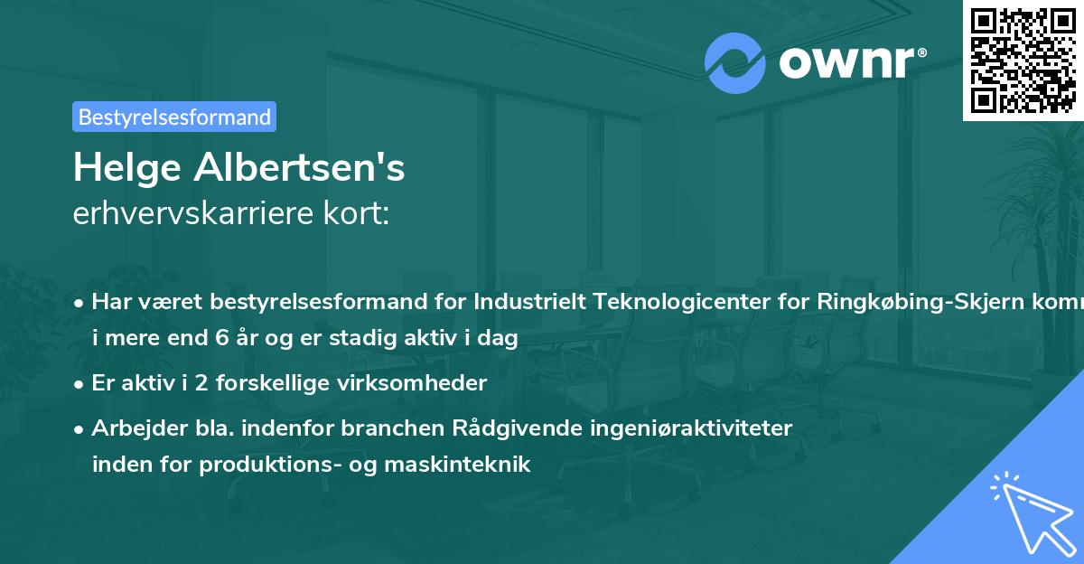 Helge Albertsen's erhvervskarriere kort