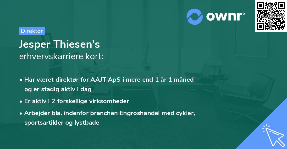 Jesper Thiesen's erhvervskarriere kort