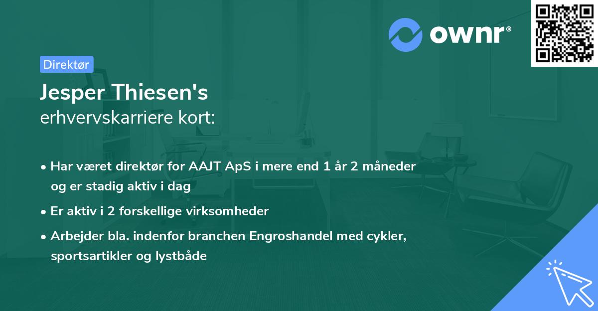 Jesper Thiesen's erhvervskarriere kort