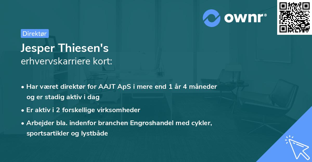 Jesper Thiesen's erhvervskarriere kort