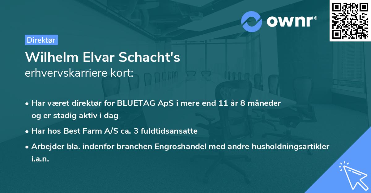 Wilhelm Elvar Schacht's erhvervskarriere kort