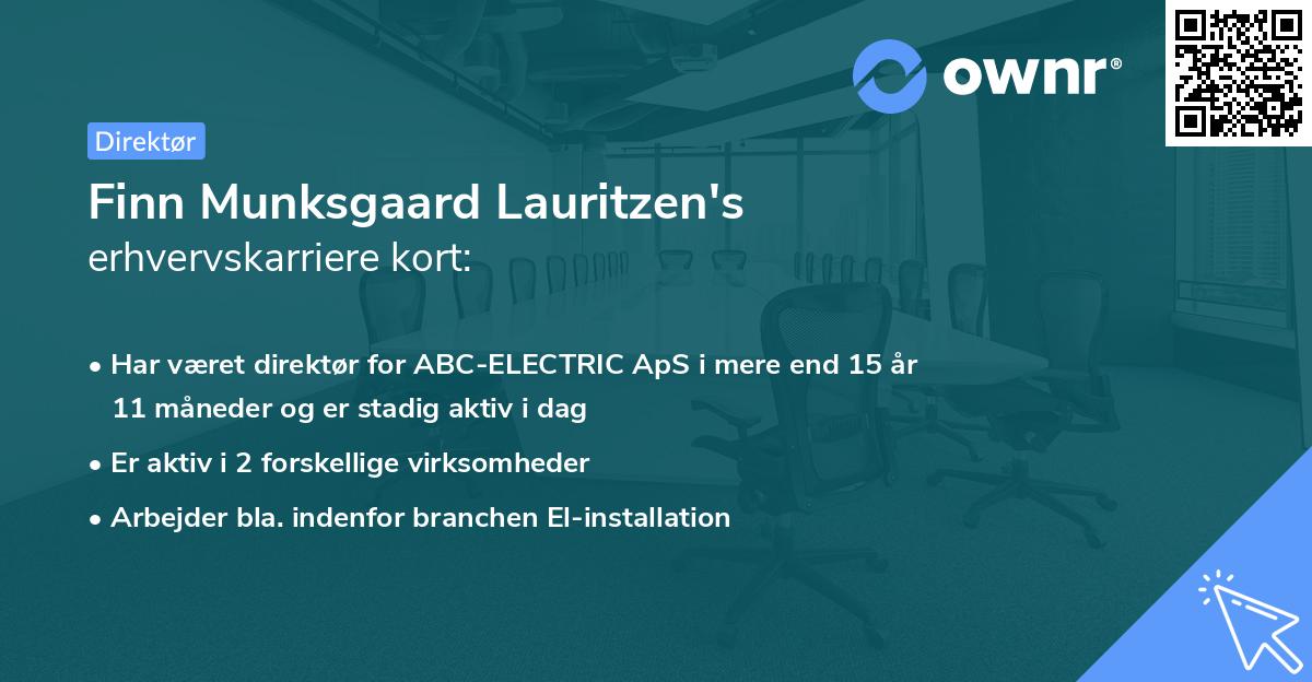 Finn Munksgaard Lauritzen's erhvervskarriere kort