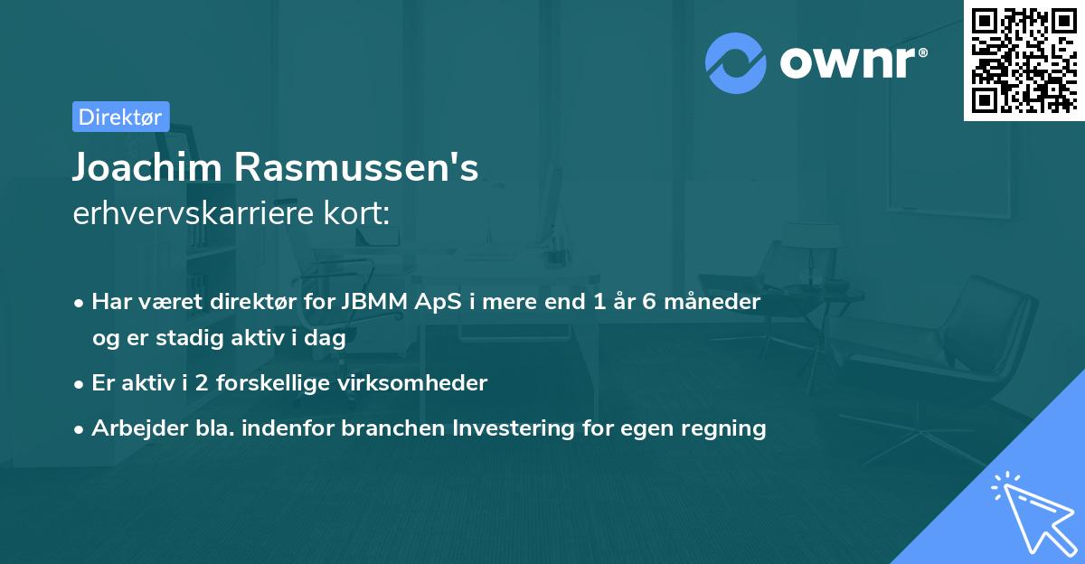 Joachim Rasmussen's erhvervskarriere kort