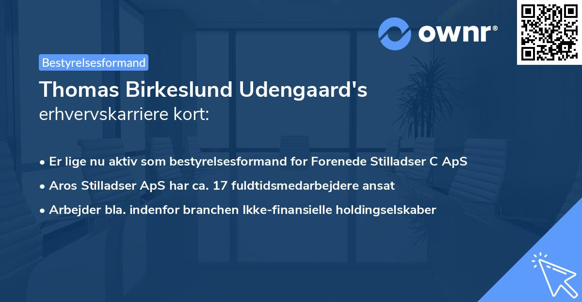 Thomas Birkeslund Udengaard's erhvervskarriere kort