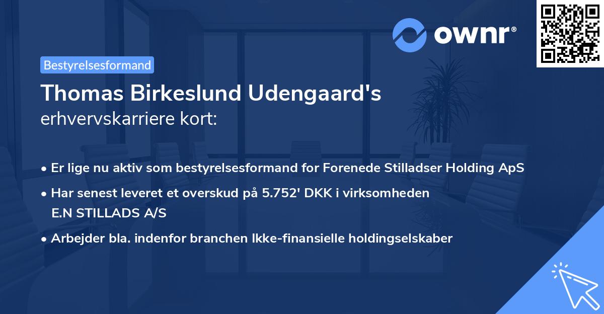 Thomas Birkeslund Udengaard's erhvervskarriere kort