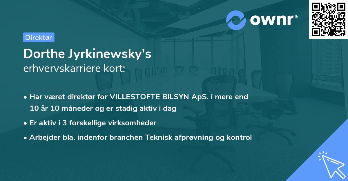 Dorthe Jyrkinewsky's erhvervskarriere kort