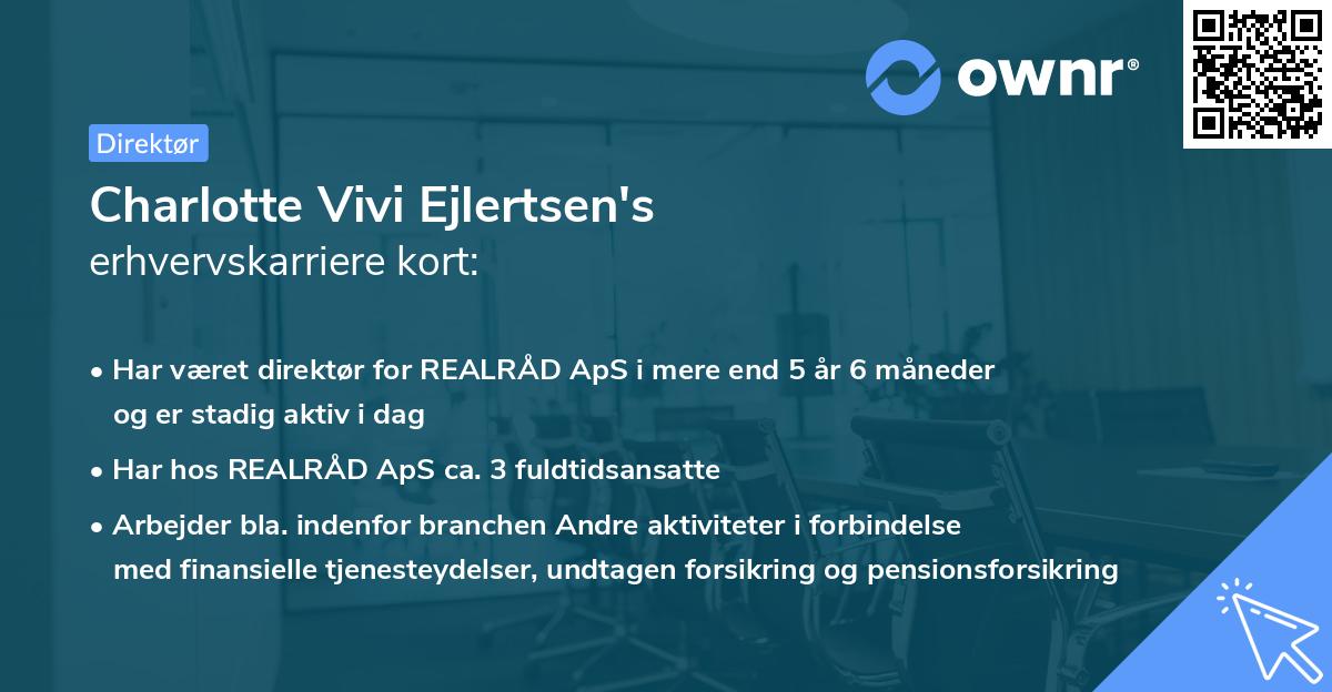 Charlotte Vivi Ejlertsen's erhvervskarriere kort