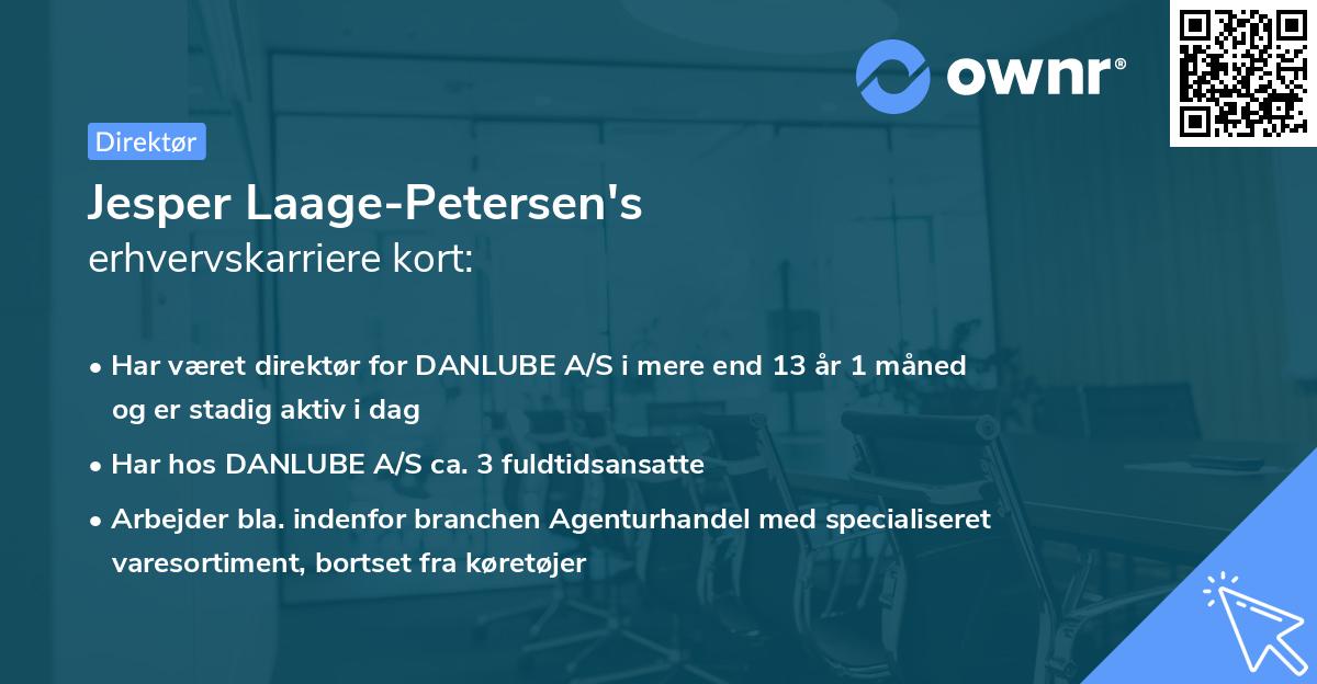 Jesper Laage-Petersen's erhvervskarriere kort