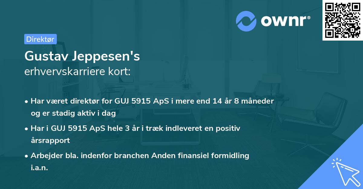 Gustav Jeppesen's erhvervskarriere kort