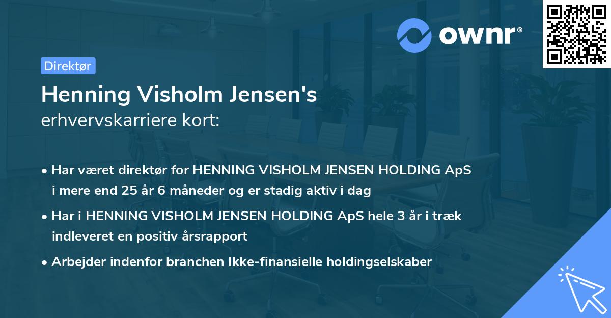 Henning Visholm Jensen's erhvervskarriere kort