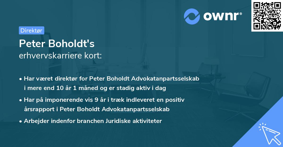 Peter Boholdt's erhvervskarriere kort
