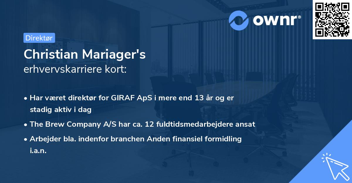 Christian Mariager's erhvervskarriere kort