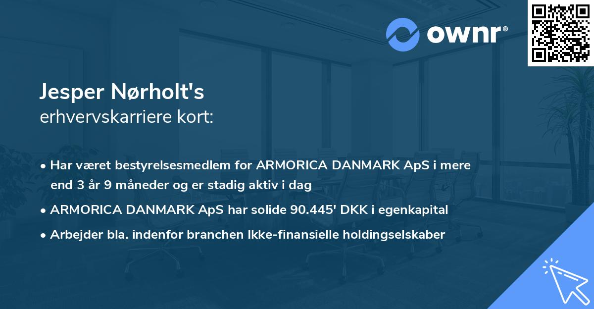 Jesper Nørholt's erhvervskarriere kort