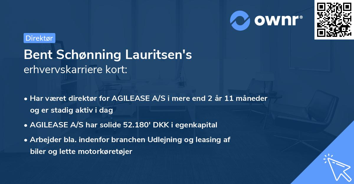 Bent Schønning Lauritsen's erhvervskarriere kort