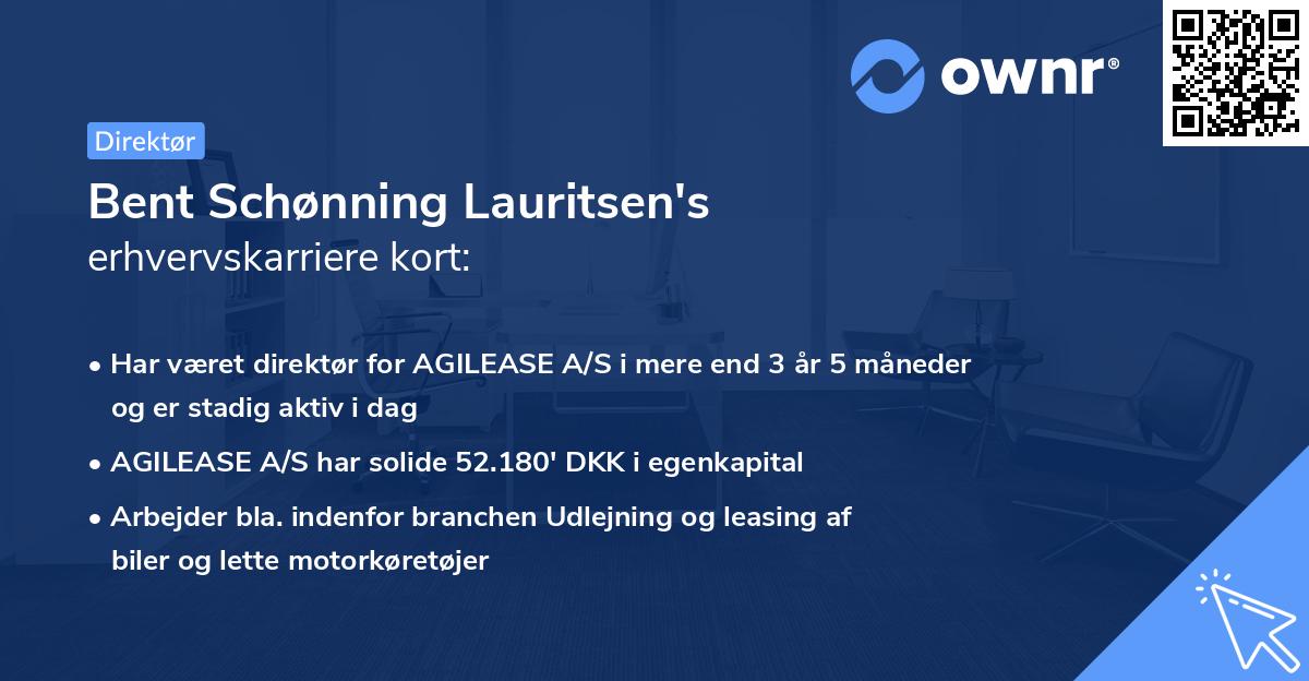 Bent Schønning Lauritsen's erhvervskarriere kort
