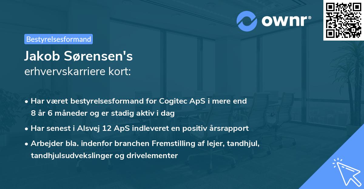 Jakob Sørensen's erhvervskarriere kort