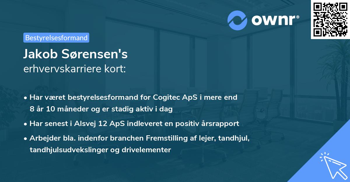 Jakob Sørensen's erhvervskarriere kort