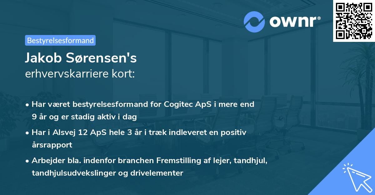 Jakob Sørensen's erhvervskarriere kort
