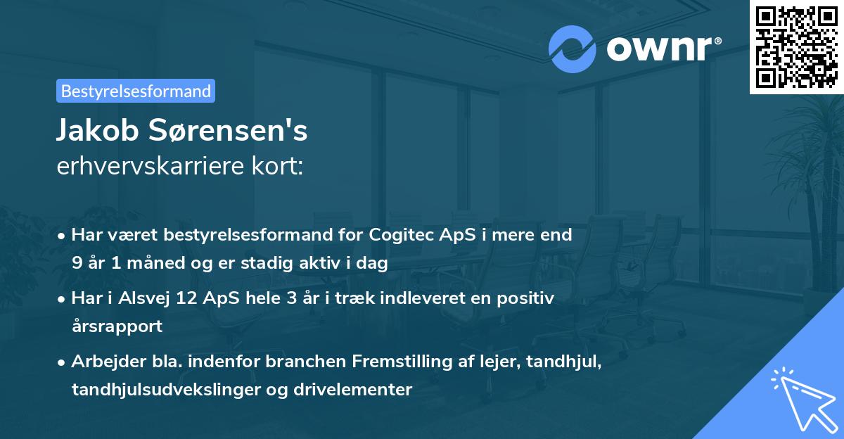 Jakob Sørensen's erhvervskarriere kort