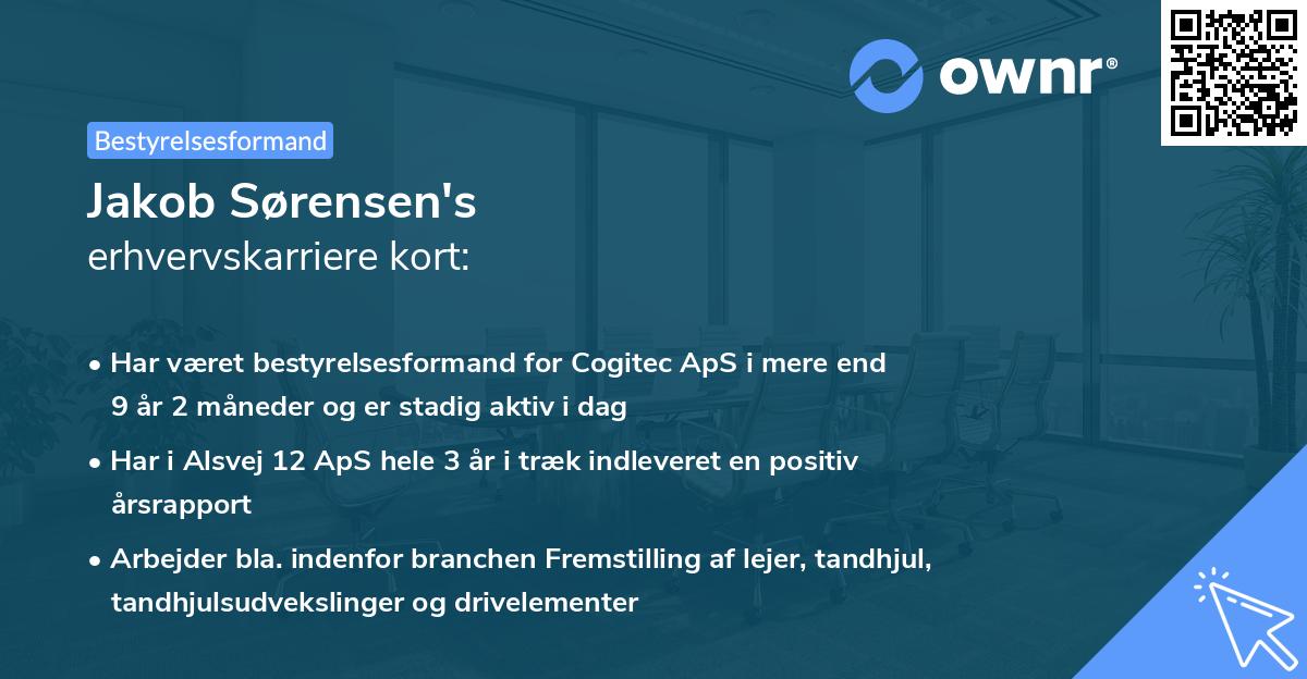Jakob Sørensen's erhvervskarriere kort