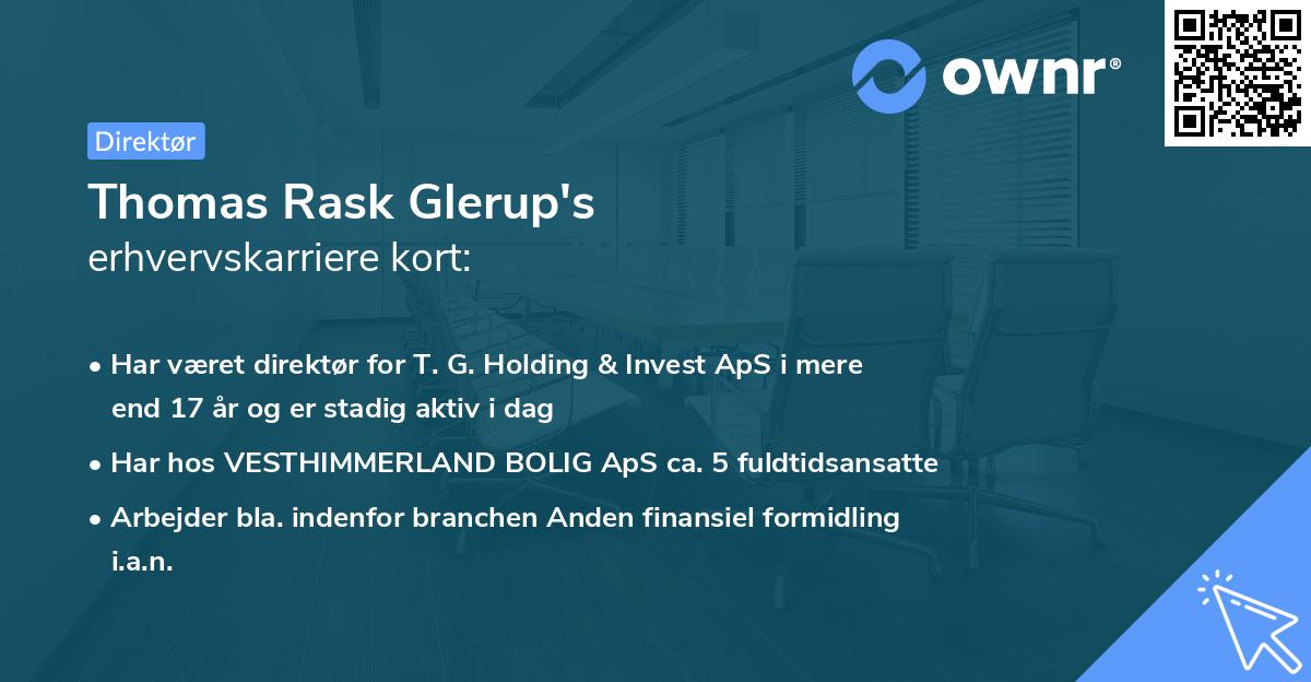 Thomas Rask Glerup's erhvervskarriere kort